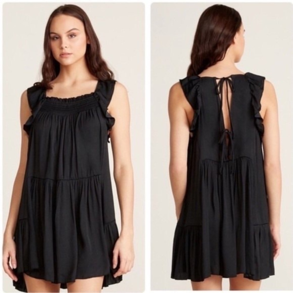 Free People Black Flowy Mini Dress size Small ‘Want Your Love’